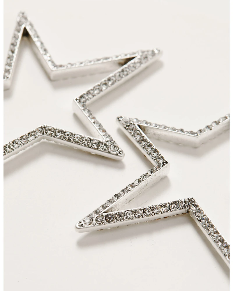 Lainey Wilson Women's Bell Bottom Charm Star Hoop Earrings