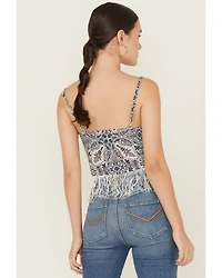 Idyllwind Women's Clemons Printed Studded Fringe Tank