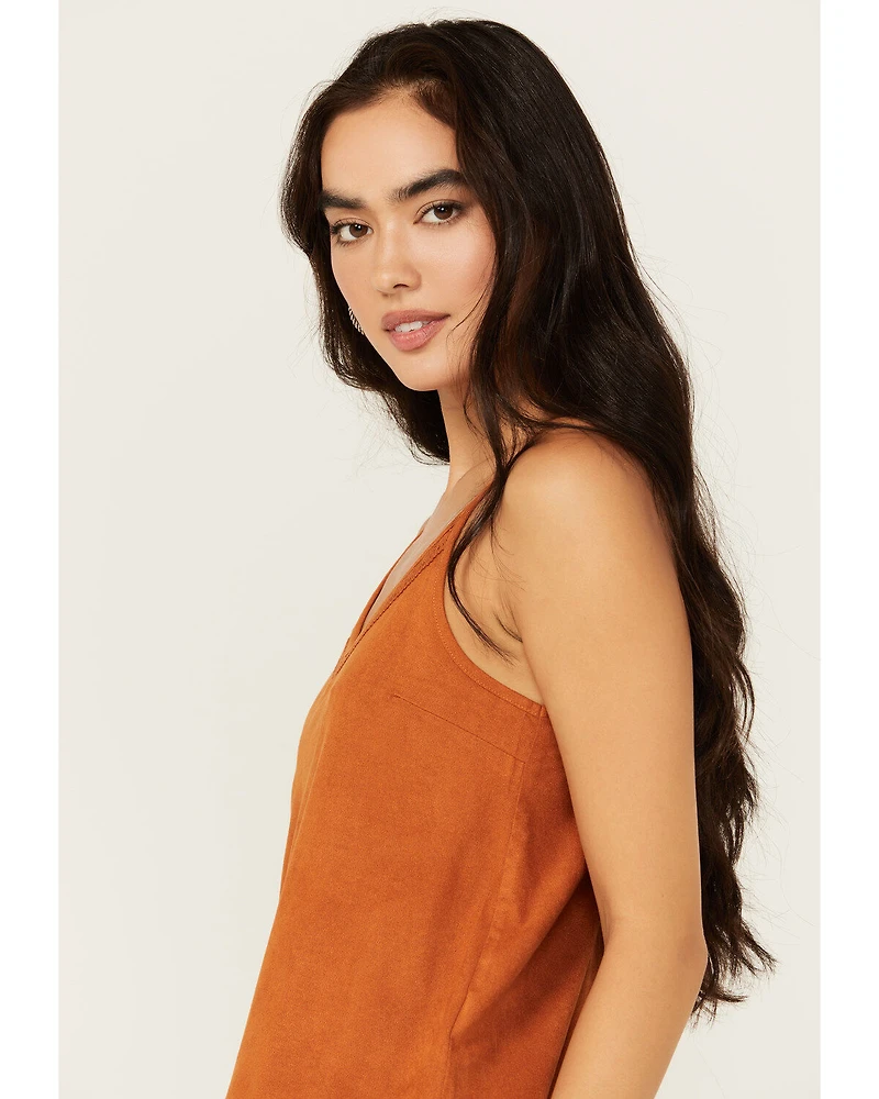Shyanne Women's Crochet Lace Faux Suede Cami Top