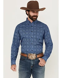 Roper Men's Amarillo Medallion Print Long Sleeve Button-Down Western Shirt
