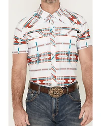 Rock & Roll Denim Men's Tek Southwestern Striped Short Sleeve Pearl Snap Western Shirt
