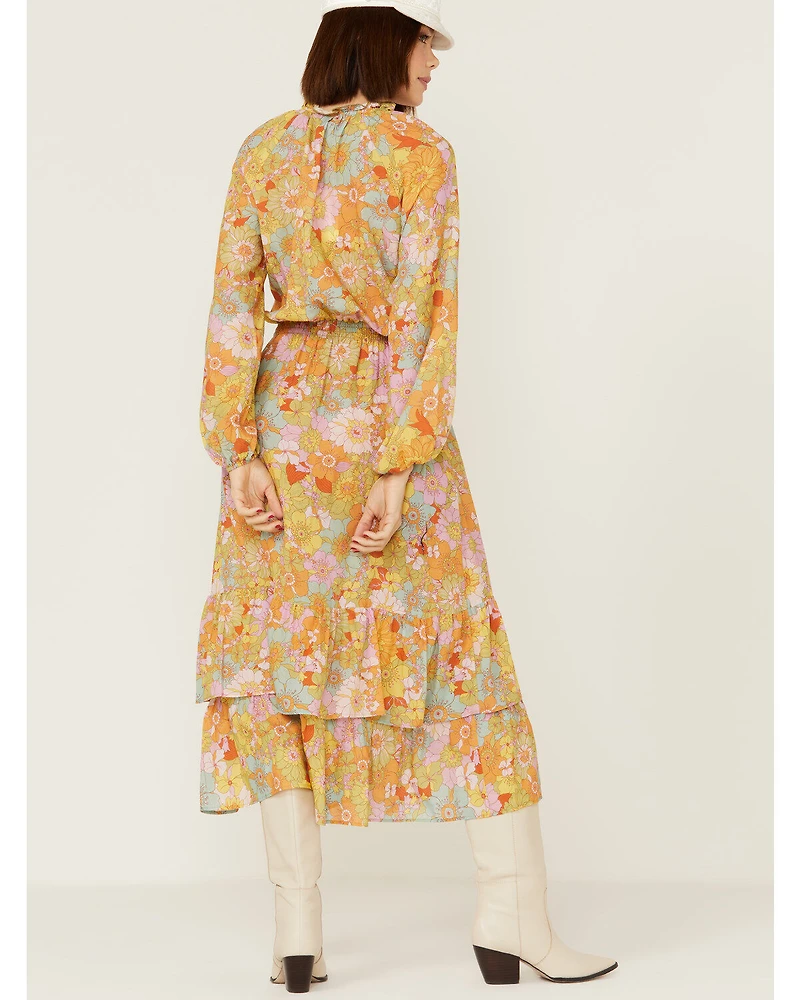 Show Me Your Mumu Women's Cait Midi Groovy Blooms Dress