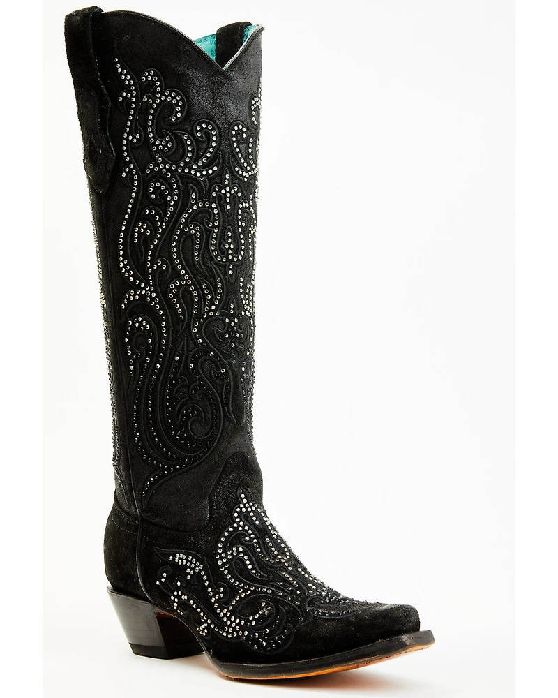 Corral Women's Crystal Embroidered Tall Western Boots - Snip Toe