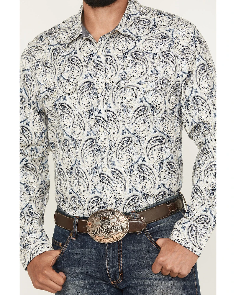 Cody James Men's Rodeo Runway Paisley Print Long Sleeve Snap Shirt