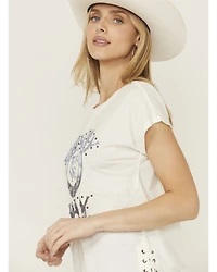 Shyanne Women's Cowboy Take Me Away Studded Short Sleeve Graphic Tee