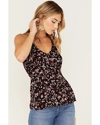Idyllwind Women's Floral Print Keyhole Racer Tank Top