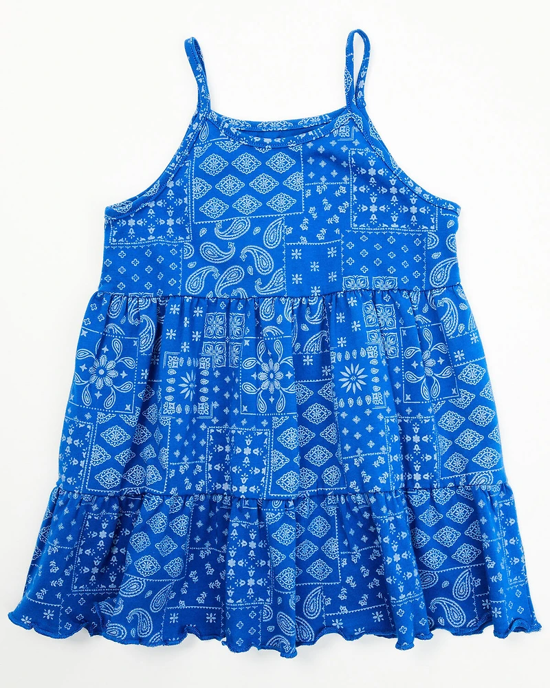 Wrangler Toddler Girls' Bandana Print Dress and Diaper Cover - 2 Piece