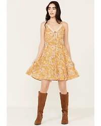 Wild Moss Women's Smocked Waist Cami Mini Dress