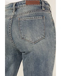 Rock & Roll Denim Women's Medium Wash High Rise Yoke Pocket Vintage Bootcut Jeans