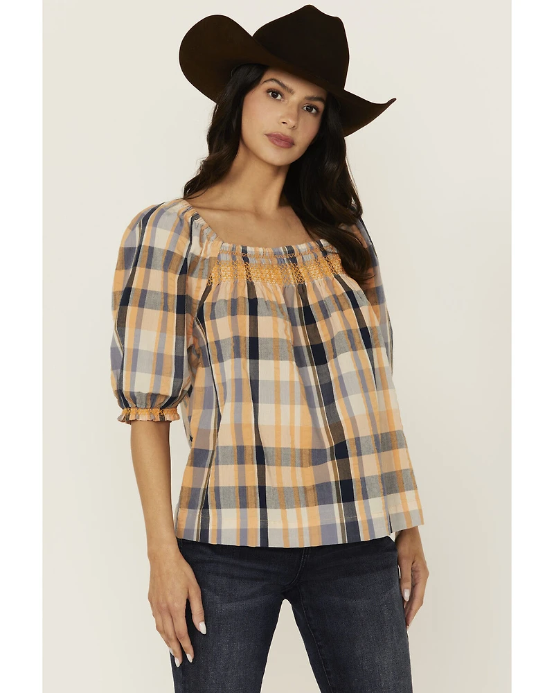 Cleo + Wolf Women's Bowie Plaid Print Short Sleeve Shirt