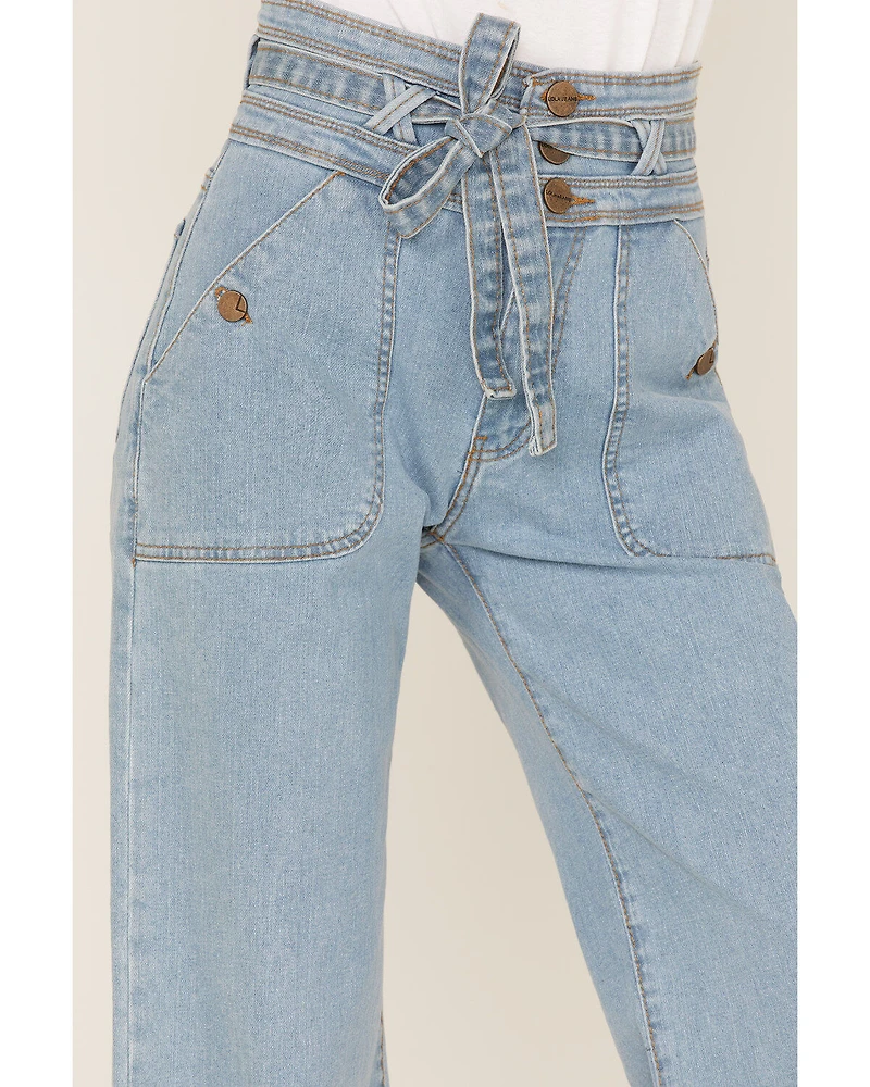 Lola Women's Light Wash High Rise Reese Wide Jeans
