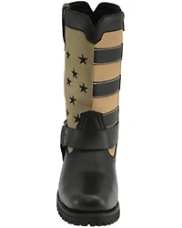 Milwaukee Leather Women's Stars & Stripes Harness Motorcycle Boots - Square Toe