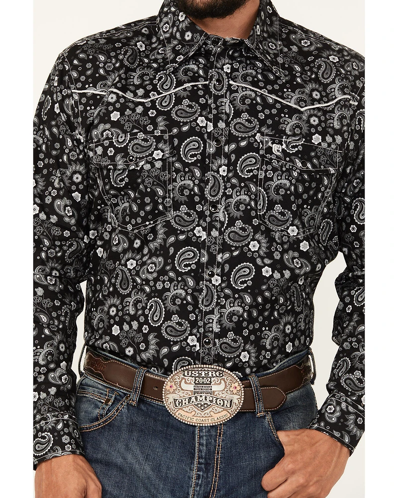 Cowboy Hardware Men's Mosaic Paisley Print Long Sleeve Snap Western Shirt