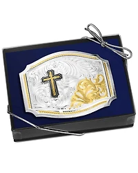 Montana Silversmiths Men's Two-Toned Cross Belt Buckle