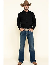 Gibson Men's Basic Solid Long Sleeve Pearl Snap Western Shirt