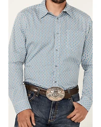 Gibson Trading Co Men's Bullseye Geo Print Long Sleeve Button-Down Western Shirt