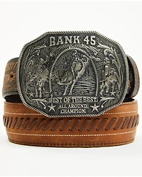 RANK 45® Men's Brooks Tooled Leather Buckle Belt