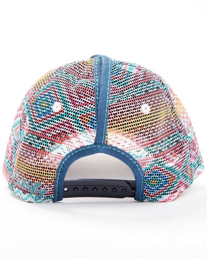 Catchfly Women's Southwestern Print Ponytail Ball Cap