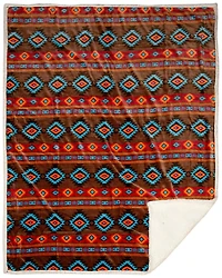 Carstens Home Wrangler Southwest Horizon Rustic Sherpa Fleece Throw Blanket