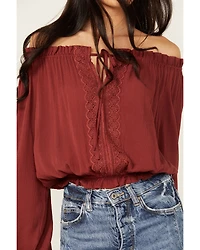 Tempted Women's Crochet Long Sleeve Top