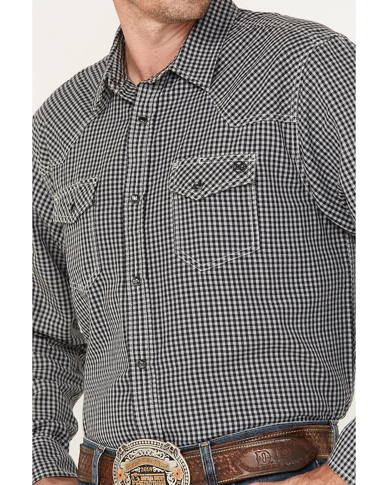 Blue Ranchwear Men's Gingham Print Pearl Snap Western Shirt