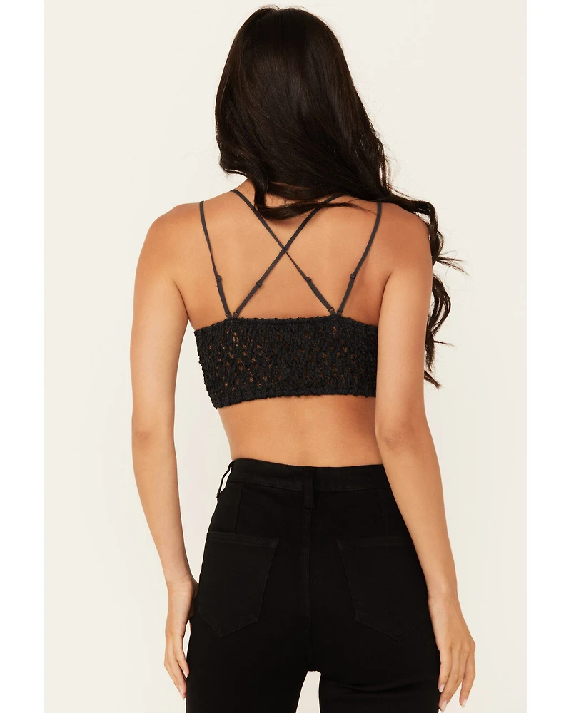 Wishlist Women's Strappy Lace Applique Scallop Bralette