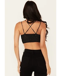 Wishlist Women's Strappy Lace Applique Scallop Bralette
