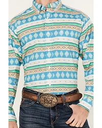 Ariat Men's Team Christian Horz Southwestern Striped Long Sleeve Button-Down Western Shirt - Tall