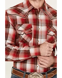 Rock 47 by Wrangler Men's Plaid Print Long Sleeve Snap Western Shirt
