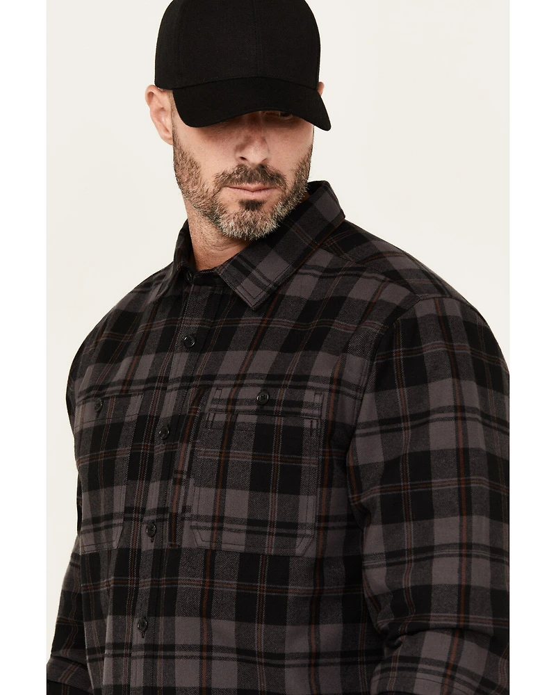 Lucky Brand Workwear Men's Harvest Plaid Print Long Sleeve Button-Down Flannel Shirt