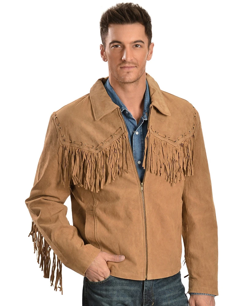Scully Men's Boar Suede Fringe Jacket