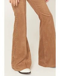 Shyanne Girls' Studded Side Seam Faux Suede Flare Pants