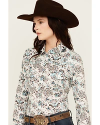Cowgirl Hardware Women's Paisley Print Long Sleeve Snap Western Shirt