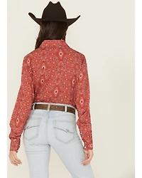 Panhandle Women's Paisley Print Long Sleeve Snap Western Shirt