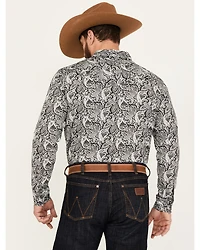 Cody James Men's Mamba Paisley Print Long Sleeve Western Snap Shirt - Tall