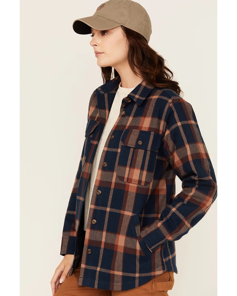 Lucky Brand Workwear Women's Plaid Print Button-Down Flannel Shacket