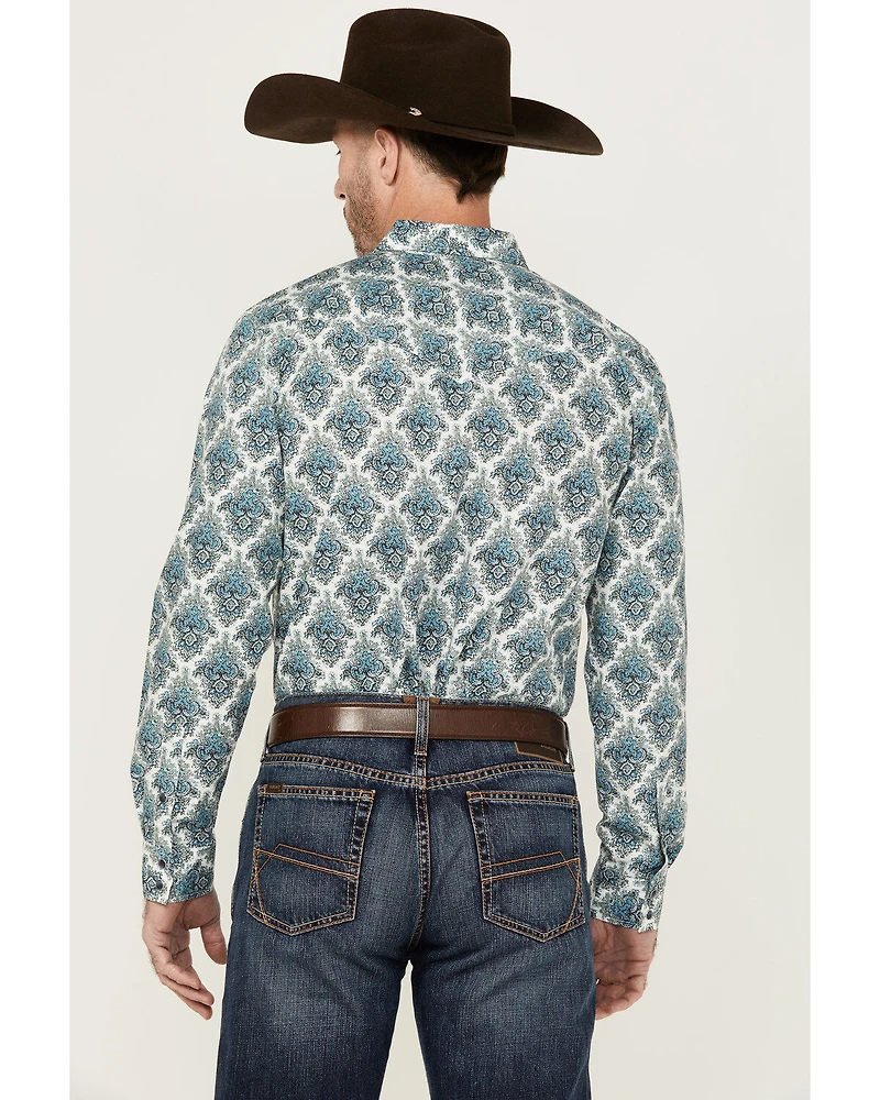 Gibson Men's Kinzie Medallion Print Long Sleeve Snap Western Shirt