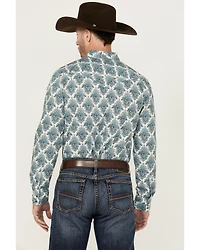 Gibson Men's Kinzie Medallion Print Long Sleeve Snap Western Shirt