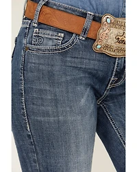 Rock & Roll Denim Women's Medium Wash Mid Rise Riding Bootcut Jeans