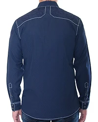 Austin Season Men's Embroidered Long Sleeve Button Down Shirt