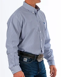 Cinch Men's Royal Blue Striped Western Shirt - Big & Tall