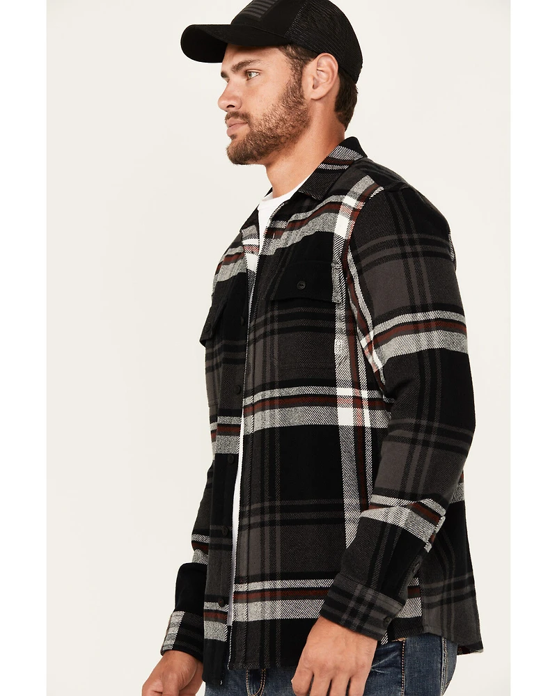 Brothers and Sons Men's Barrell Burley Plaid Print Long Sleeve Button-Down Flannel Shirt
