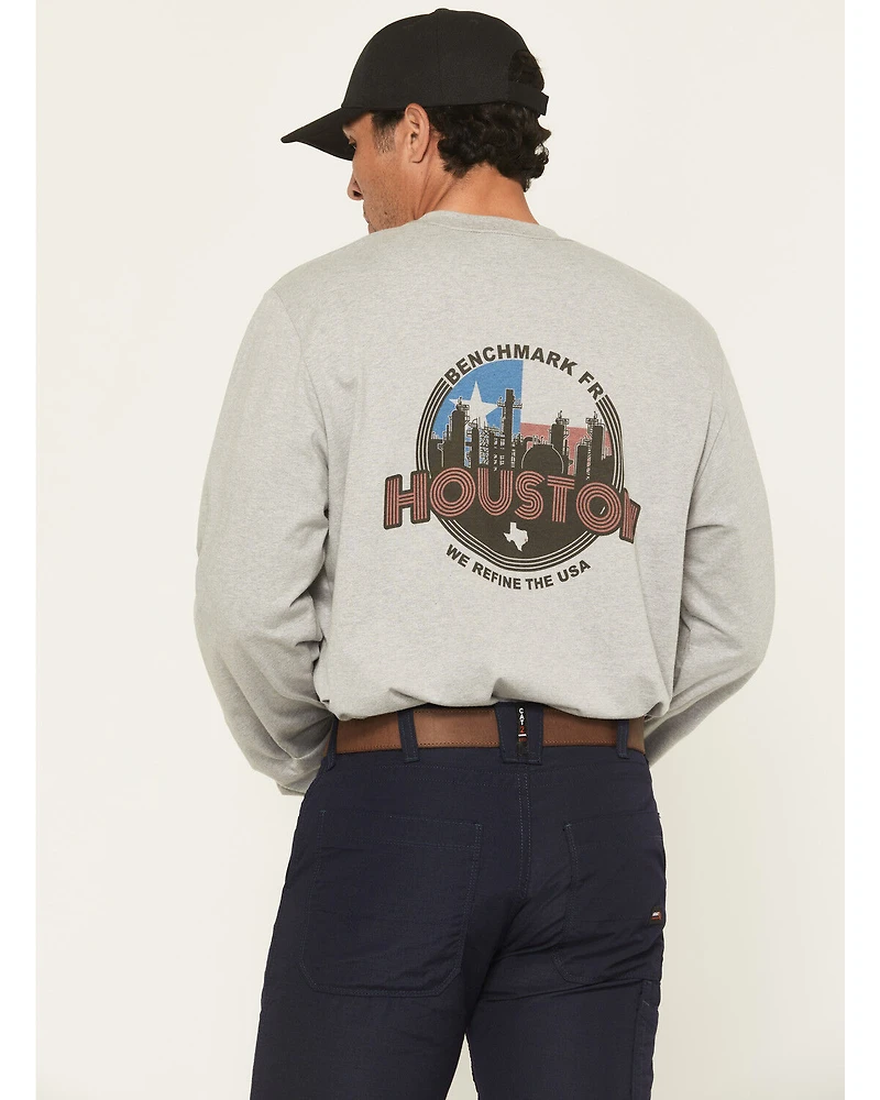 Benchmark FR Men's Houston Refining Long Sleeve Graphic Work T-Shirt