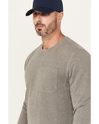 Lucky Brand Workwear Men's Textured Knit Long Sleeve Pocket Tee