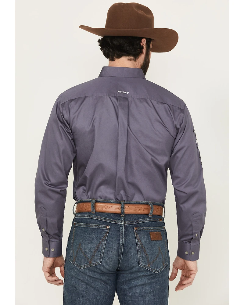 Ariat Men's Team Logo Twill Solid Long Sleeve Button-Down Western Shirt