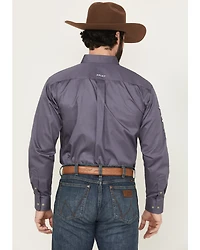 Ariat Men's Team Logo Twill Solid Long Sleeve Button-Down Western Shirt