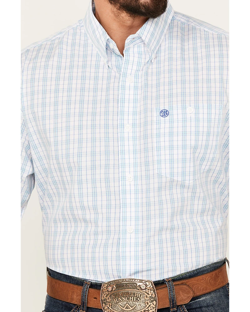 Wrangler Men's Classic Plaid Print Short Sleeve Button-Down Western Shirt - Tall