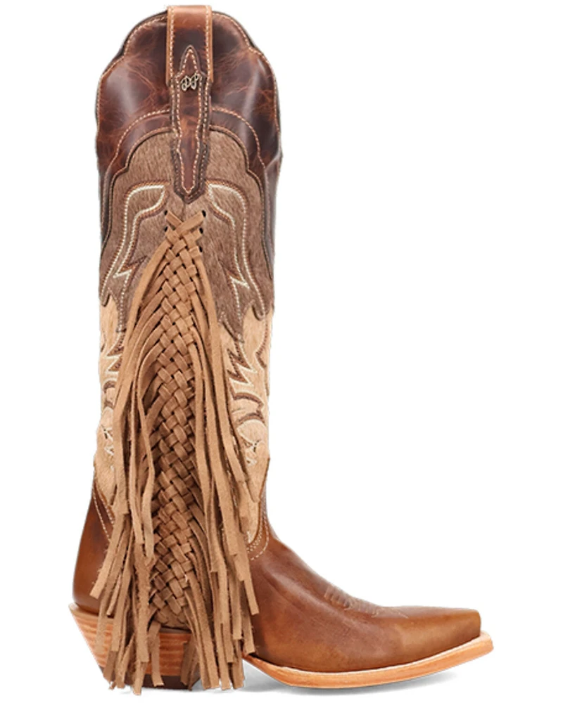 Dan Post Women's Dayla Fringe Tall Western Boots - Snip Toe