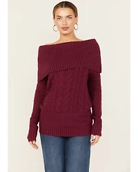 Shyanne Women's Off The Shoulder Cable Knit Sweater