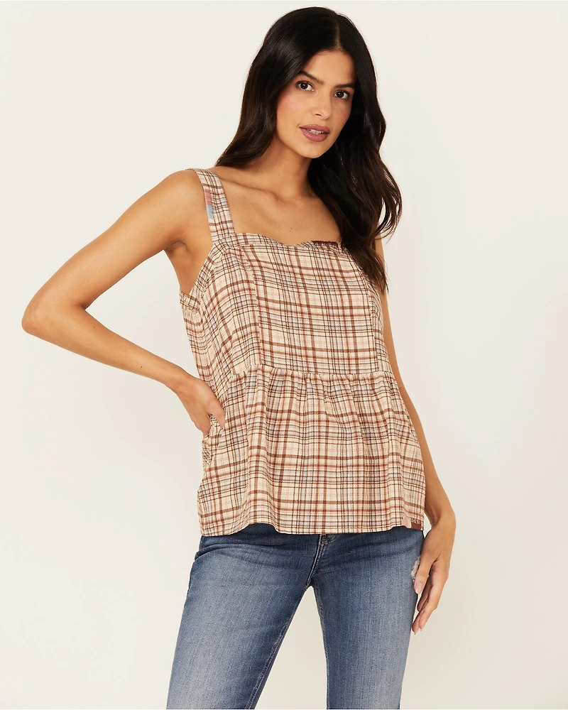 Cleo + Wolf Women's Beverly Plaid Print Sleeveless Tank